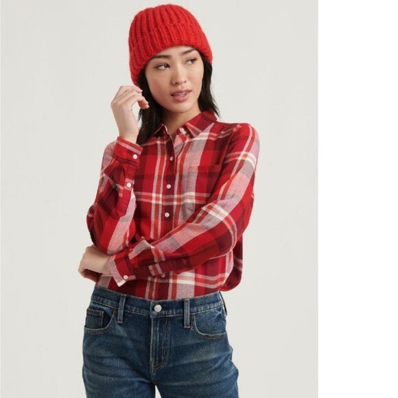 LUCKY BRAND Classic Plaid Contrast Button-up Shirt - Picture 2 of 6